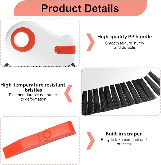 2 Pcs 2 in 1 Window Track Cleaner, Groove Cleaning Brush | Effective window sill cleaner for sliding door tracks and glass door grooves, home, bathroom, kitchen, and narrow crevices