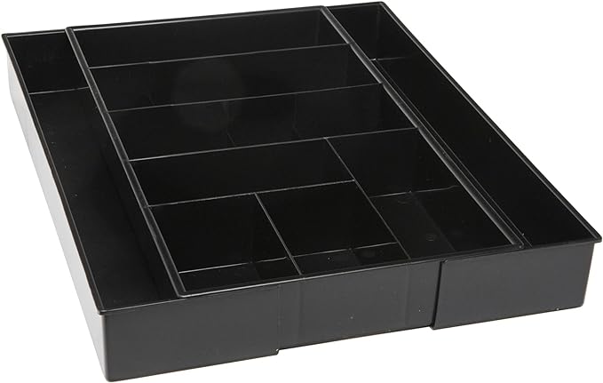 Dial Industries Expandable Office Drawer Desk Organizer Storage Tray | Adjusts to fit narrow or wide drawers, Keeps pens, tools and small items separated, Great for desks, offices or kitchens