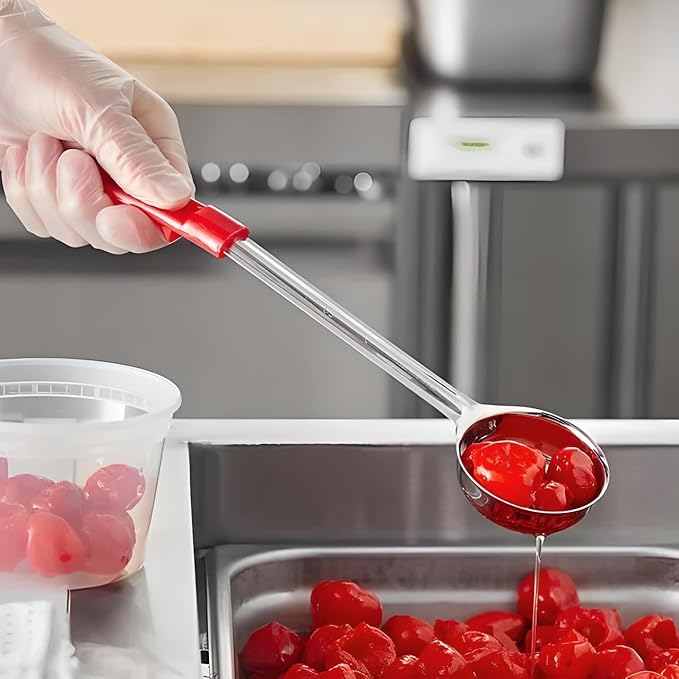 OCS Parts 2-Pack 2 Ounce Perforated and Solid Portion Spoons | Stainless Steel Dishwasher Safe Kitchen Multipurpose Portion and Serving Spoons