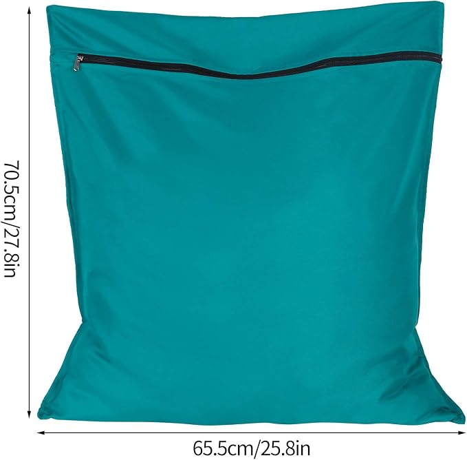 1 Pack Pet Laundry Bag, Stops Pet Hair Blocking The Washing Machine, Big Size Pet Washing Bag Ideal for Dog Cat Horse Guinea,Hair Remover Safely, 25.8 x 27.8 Inch / 65 x 70 cm, Lake Blue