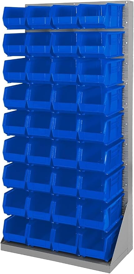 Akro-Mils 30240 AkroBins Plastic Storage Bins, Space-Saving Stackable Bins for Garage, Pantry, Craft Organization, 15 x 8 x 7 inches, Blue, 12-Pack