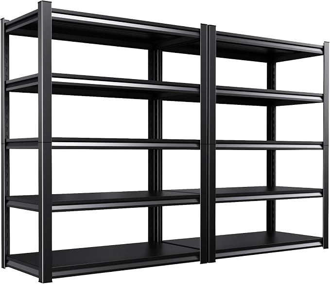 46''W Garage shelving,2500lbs AdjustableTall Heavy Duty Shelving,5T Garage Shelves ,Storage ShelvesUnit，Metal Standing Shelf Units， Utility Rack For Kitchen Warehouse Basement 71*46*20,2-pack