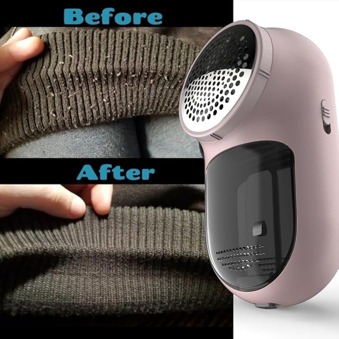 Rechargeable Fabric Shaver, Magictec Lint Remover Sweater Defuzzer Lints Fuzzs Pills Pilling Trimmer for Clothes and Furniture -Battery Operated (Candystripe)
