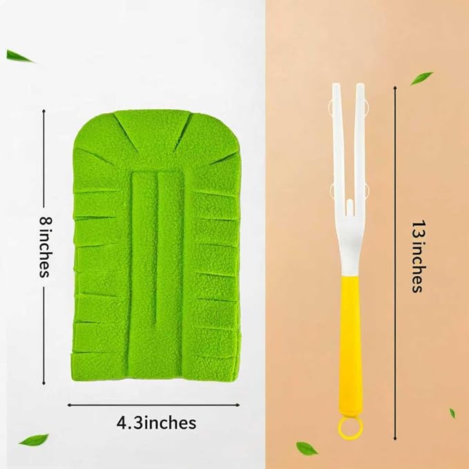 5 Pcs Reusable Fleece Duster Refills with Handle Washable Cleaning Pads | 360, heavy duty, electrostatic, fan, blinds, furniture, window, ceiling, cobweb, bendable, no scratch, auto, keyboard, shelf