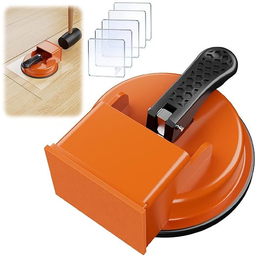 Floor Gap Fixer Tool with 5pcs Sticky Pads, Heavy Duty Laminate Flooring Repair Tool with Enhanced Vacuum Suction Cup, Professional Plank Puller for Smooth Surface Wood Tile Hardwood Floor Gaps