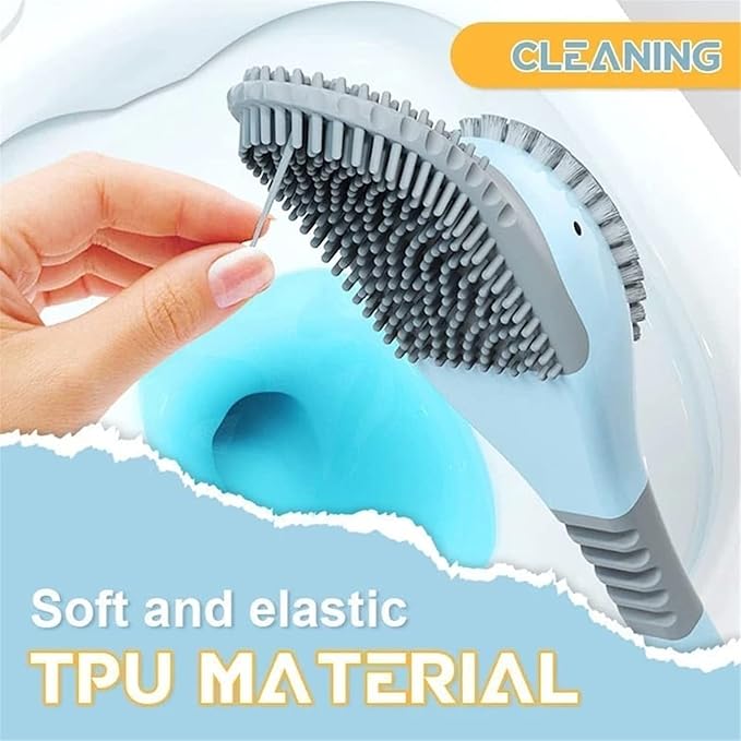 Diving Duck Toilet Brush,Diving Duck Deep Cleaning Home Bathroom Accessories Sets,Revolutionary Soft Silicone Flex Toilet Brush,Creative Silicone Toilet Brush Cleaner Brush (White)