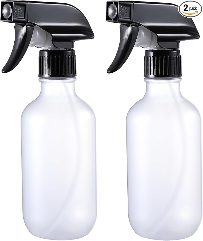GearTrust Small Water Spray Bottle for Hair, Frosted Clear Plastic Small Squirt Bottle with Adjustable Mist/Stream, Refillable Empty Mister Spray Bottles for Hair, Plant, Cleaning, Pet, 10.1 oz /300ML