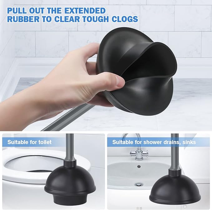 TRENTI Toilet Plunger and Brush with Holder, Bowl Brush and Heavy Duty Toilet Plunger Set for 5.7-inch Toilet Drain, 2-in-1 Bathroom Cleaning Combo with Modern Caddy Stand (Gray) | Toilet Plunger and Brush with Holder, Bowl Brush and Heavy Duty Toilet ...