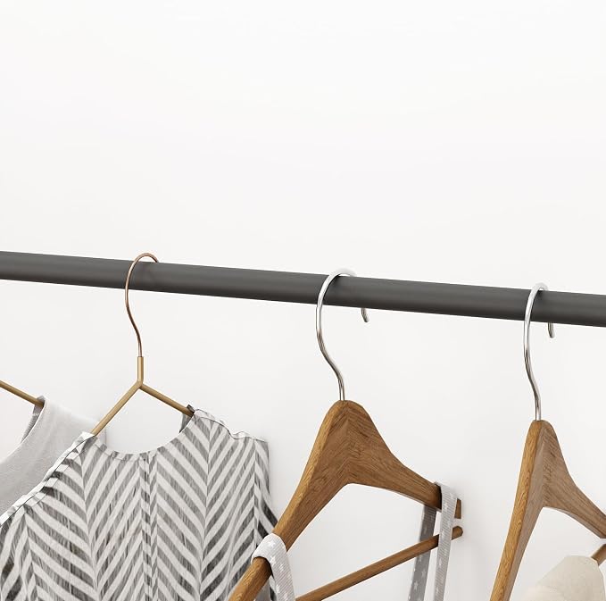 Industrial Pipe Clothing Rack, Heavy Duty Clothes Rack for Hanging Clothes, Wall Mounted Display Garment Rack for Home Retail Boutique (Single, Black)