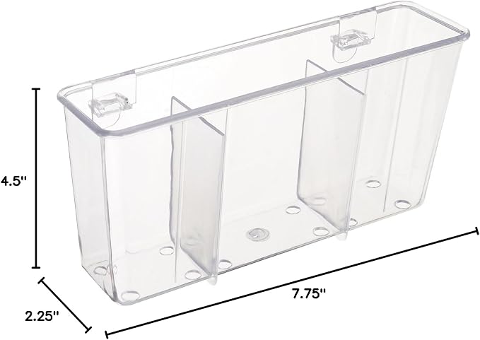 Cutlery Holder (Clear) (4.5"H x 7.75"W x 2.25"D)