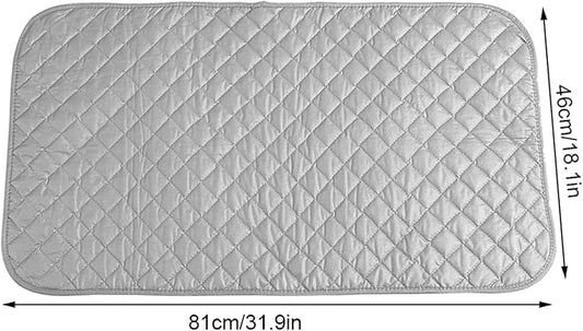 Joyzan Ironing Mat, Grip Iron Blanket Pad Portable Isolate Heat Ironing Alternative Cover Rest Board for Steam Pressing Table Top Travel Home Laundry Anywhere Washer Dryer Countertop Bed Quilting Gray