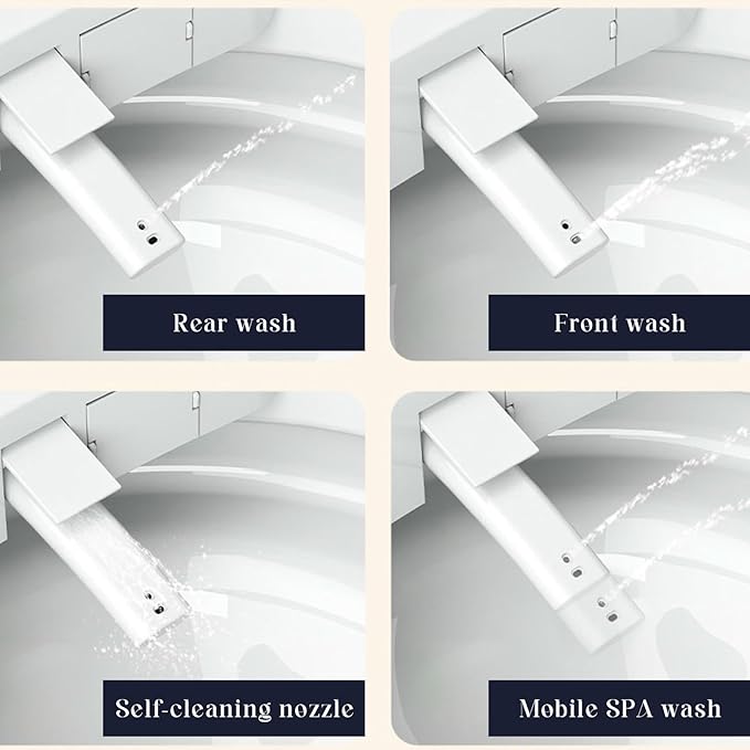 BONSAM Smart Toilet with Auto Flush, Modern Toilet with Bidet Built In, Blackout Flushing, Warm Water&Dryer, Self-Cleaning Heated Seat Toilet with Remote Control for Seniors & Families.
