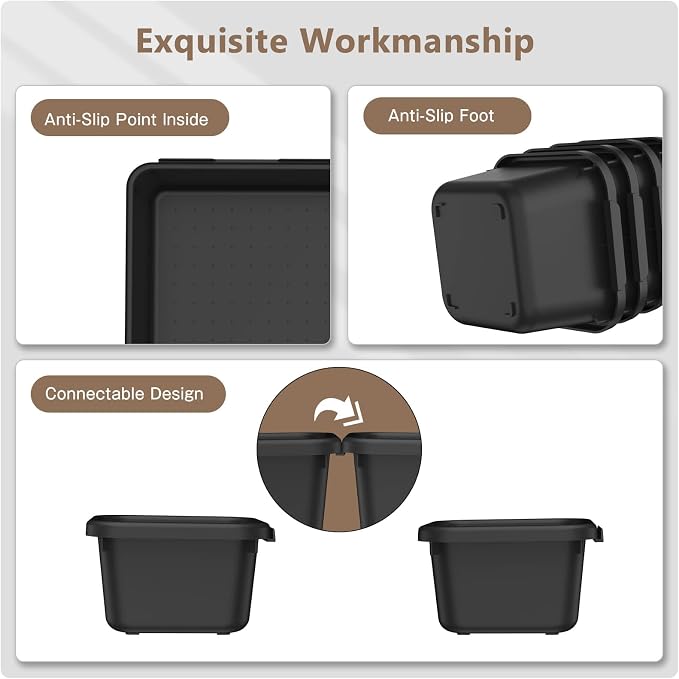 A-LUGEI【70】【6 Size】Tool Box Organizer Tray Divider Set, 【Black】 Desk Drawer Organizer, Garage Organization and Storage Toolbox Accessories Rolling Tool Chest Cart Cabinet WorkBench Small Part