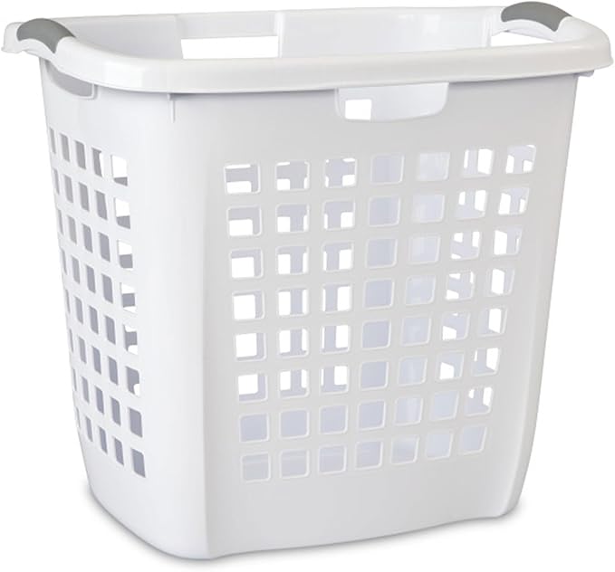 Sterilite Ultra™ Easy Carry Plastic Open Laundry Hamper, White, 4 Pack