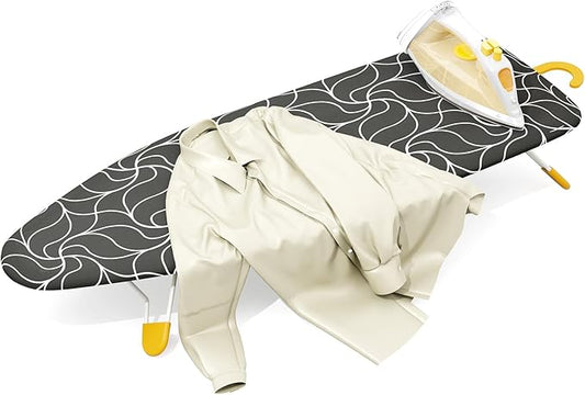 Small Ironing Board Tabletop, Table Top Iron Board Small with Mesh Metal Base, Mini Tabletop Ironing Boards Space Saving, Compact Table Top Iron Boards Small with Non-Slip Feet,12x38 Black