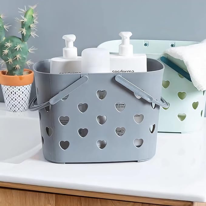 Portable Shower Caddy with handle Plastic Shower Basket Organizer, Grey | Bathroom Caddy Storage Tote Cleaning Supply Caddy for College Dorm, Kitchen, Pantry, Garage
