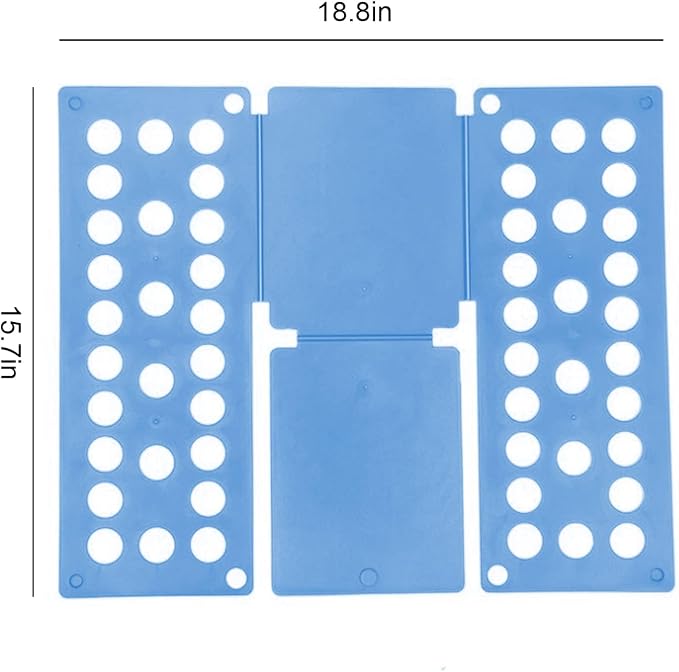 Kids Clothes Shirt Folding Board, Small Size for 1-9 Years Old, Blue Plastic Magic Organization Tool, Durable Foldable Clothes Folder for Towels