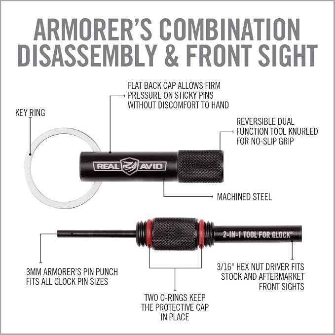 Real Avid Glock Accessories - Choose Between 2-in-1 Tool, 4-in-1 Tool or Pro Pack for Glock (Features Gun Mat, 2-in-1 Tool Cleaning Kit & Mag Tool)