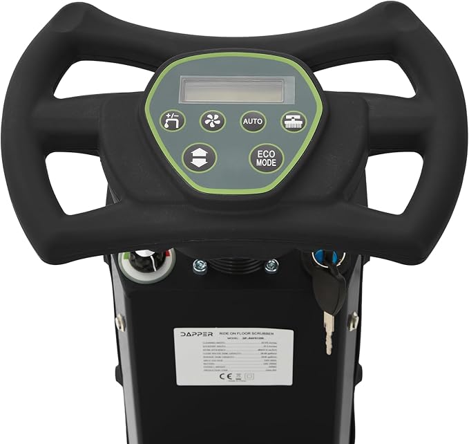 Battery Powered Ride-On Commercial Floor Scrubber Machine, 22" Brush, 31.5" Squeegee Width, 19 gal Solution Tank, 20 gal Recovery Tank, 5 hr Use 7 hr Charge, 200 RPM, 48,400 Sqft/H, Batteries Included