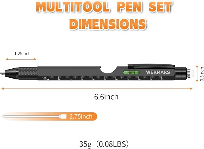 Fathers Day Dad Gifts for Men,-9 in 1 Multitool Pen, Birthday Gift for Him,Christmas Cool Gadgets Dad Gifts from Kids, Gifts for Husband, Boyfriend, Grandpa,Gifts for Men Who Have Everything (Black)