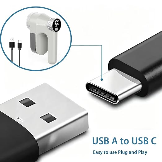 Fabric Shaver Charging Cable,USB C Charger Cord Fast Charging,5Ft | compatible for BEAUTURAL/ Peiyuu/POPCHOSE/ Electrolux/ Ziitty/ coldSky/ Electrolux/ Magictec fabric shaver