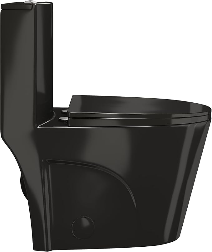 St. Tropez One Piece Elongated Toilet Vortex™ Flush in Glossy Black 1.1/1.6 gpf