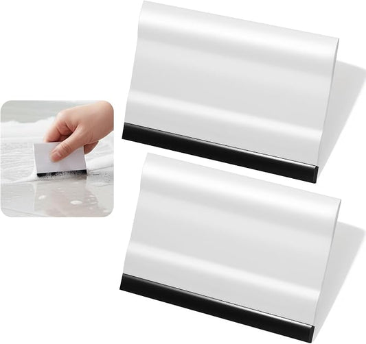 Small Rubber Squeegee 2 Pcs All-Purpose Mini Soft Rubber Window Squeegee Small Squeegees Window Scrubber Scraper for Kitchens Bathroom Shower Mirrors Car Windshield （Black, White）