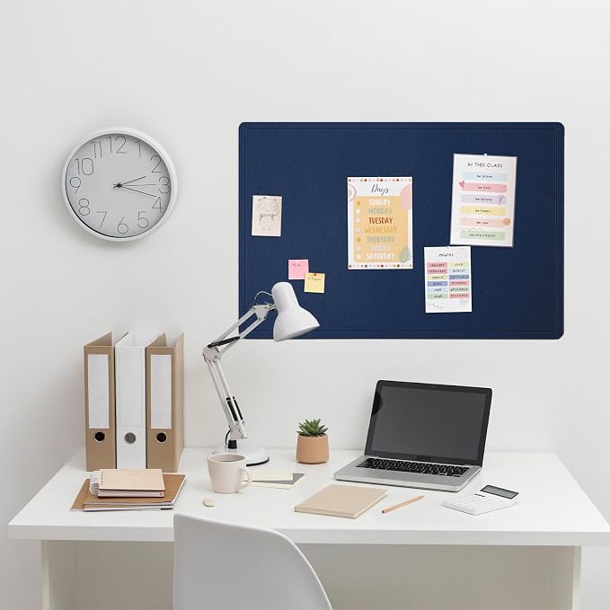 Felt Bulletin Board 36x24 inches, Decorative Pin Board for Home & Office | Cork Board Alternative for Wall with Push Pins, Display Mood Board for Photos, Notes & Reminders