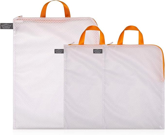 Laundry Bags Mesh Wash Bag, Washer Bag for Laundry Delicates, Orange Hanger | Garment Bags for Washing Machine, for Clothes, Suit, Coat, Dress, Pants, Bra, Sock, Tumble Dryer Safe