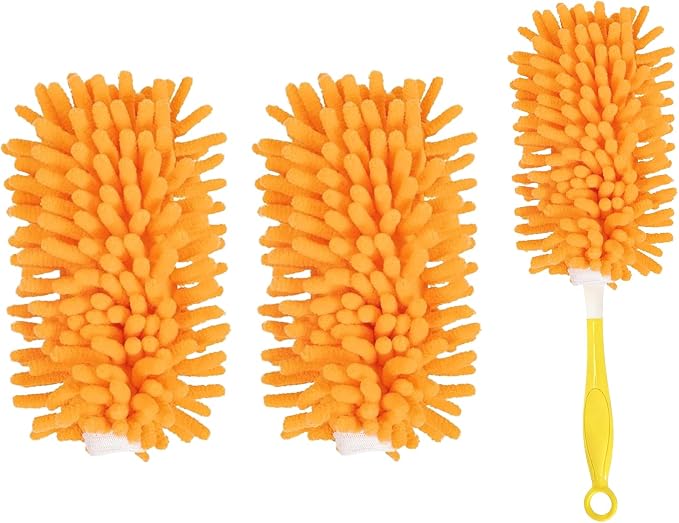 Reusable Duster Pads Compatible with Swiffer Hand Duster, 360 Duster Refill | Dusters Heavy Duty Refills, Microfiber Dusters Refills for Cleaning, Home, Ceiling Fan, 2 Pack (Handle is Not Included)