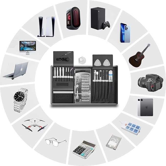 80 IN 1 Professional Computer Repair Tool Kit, Precision Screwdriver Set with 56 Bits, Magnetic Screwdriver Set for Laptop, PC, MacBook, Tablet, iPhone, PS4, Electronics, Gamer Tech Gifts for Men | Magnetic Screwdriver Set for Laptop, PC, MacBook, Tabl...