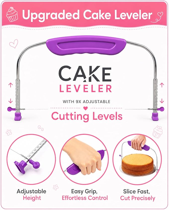 RFAQK 200PCs Cake Decorating Kit with Cake Turntable & Leveler, Baking Supplies Gift Includes 110+1 Piping Bags,55 Icing Tips,2 Frosting Spatulas, Adjustable Scraper, Complete Video Course & much more