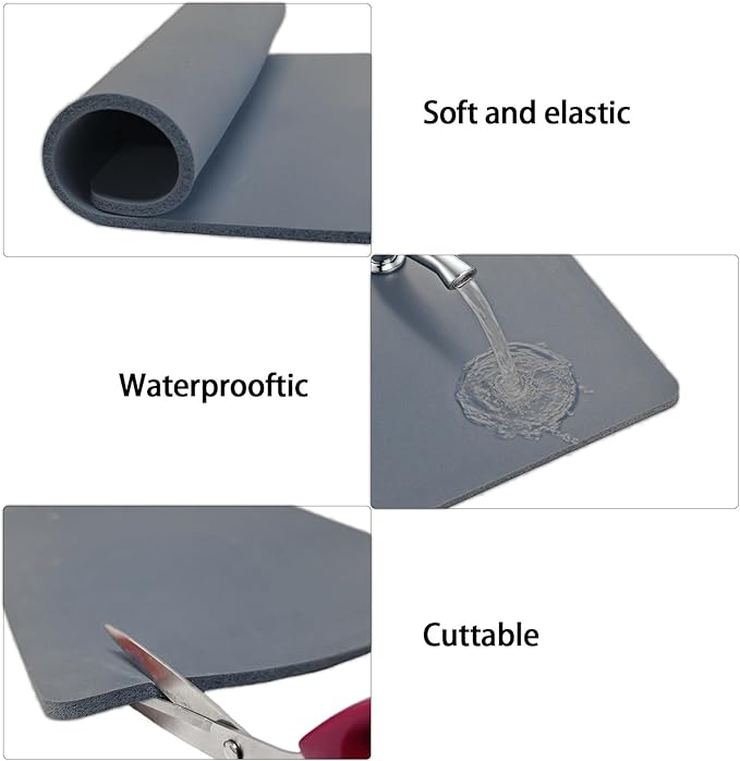 LGIB Silicone Heat Press Mat 24x16 Inch, Heat Resistant & Fireproof, Double Sided Washable Pad for Vinyl Ironing, HTV Transfer, Sublimation & Crafting Projects,Gray