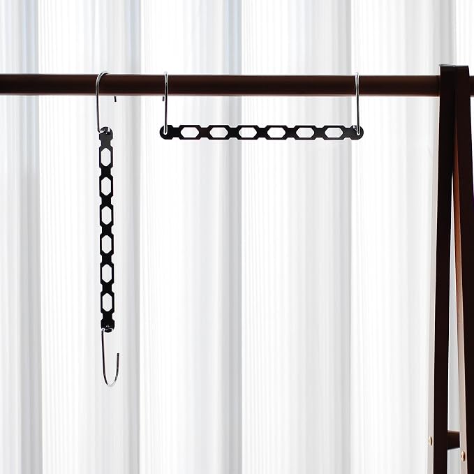 Metal Space Saving Hangers for Clothes, Collapsible Hanger Organizer 10Pack | Heavy Duty, Durable Material