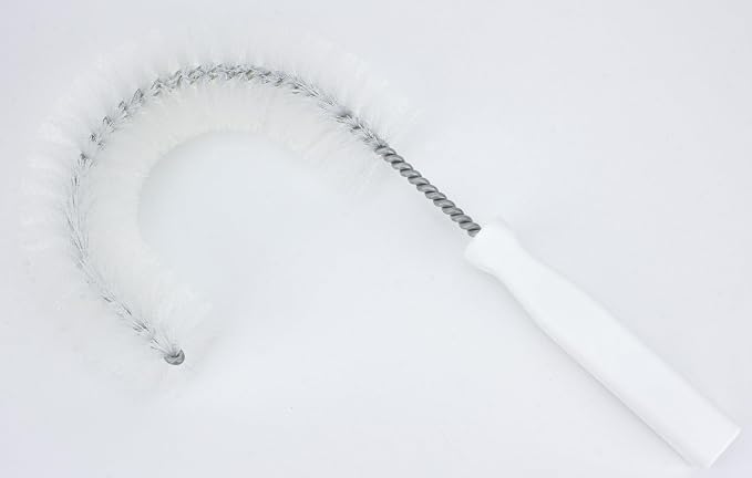 SPARTA Plastic Hook Dusting Brush, Clean-In-Place, Galvanized Wire with Threaded Hole for Dusting Surface of Curved Drains and Pipes, 11.5 Inch Length, White, (Pack of 12)