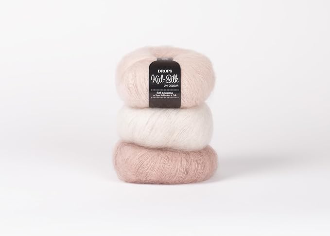 Mohair and Silk Yarn Drops Kid-Silk, 0 or Lace, 2 Ply, 0.9 oz 230 Yards per Ball (41 Powder)