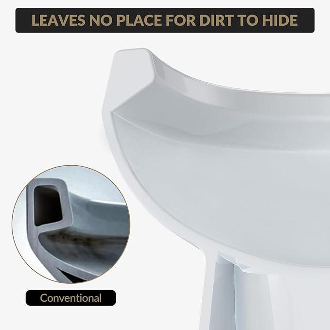 Two Piece Toilet 21 inch Chair Height Elongated Bowl, Side Handle, High Seat Toilet for Elderly, Comfortable Bathroom Toilet with Soft-Close Seat White