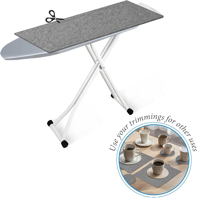 Wool Pressing Mat for Quilting15 x 54 XL Extra Large Felt Ironing Pad 3/8" Thick, 100% Natural Wool Heat Resistant for Ironing, Sewing, Cutting on Ironing Board, Tabletop, Dryer, Countertop