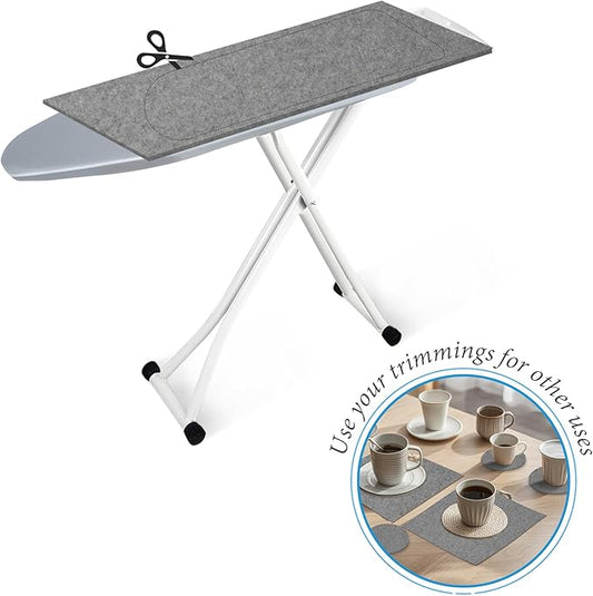 Wool Pressing Mat for Quilting15 x 54 XL Extra Large Felt Ironing Pad 3/8" Thick, 100% Natural Wool Heat Resistant for Ironing, Sewing, Cutting on Ironing Board, Tabletop, Dryer, Countertop