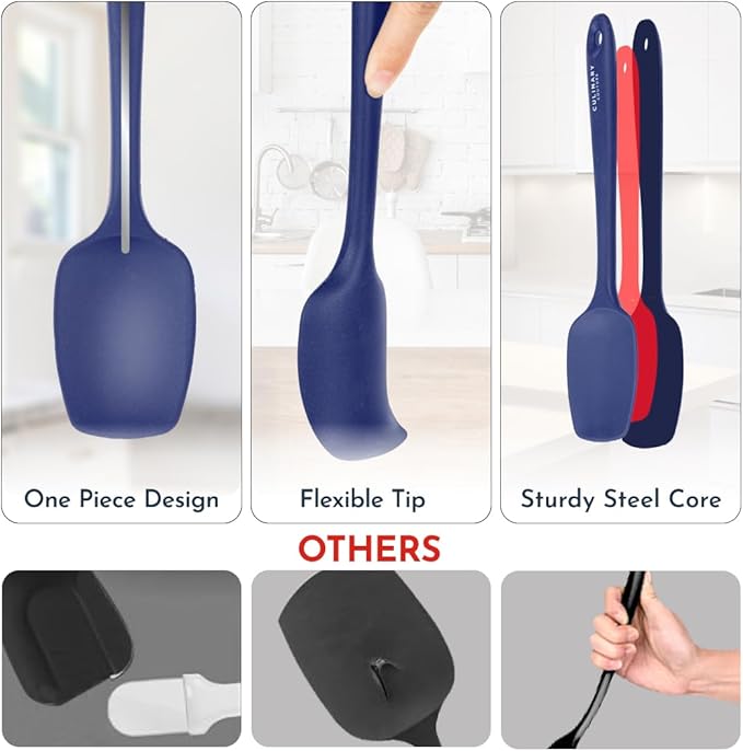 4-Piece Silicone Baking Spatula Set - Rubber Spatulas Silicone Heat Resistant, BPA-Free - Spatula Set for Nonstick Cookware - Baking Essentials