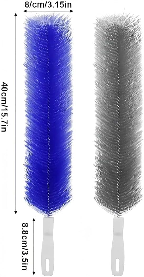 Bendable Microfiber Duster for Cleaning, Fan Cleaning Brush with Flexible Head, Reusable Fan Duster for Ceiling Fans, Blinds & Air Vents, Washable Dust Clean Brush for Home, Office & Car (Gray,2PCS)