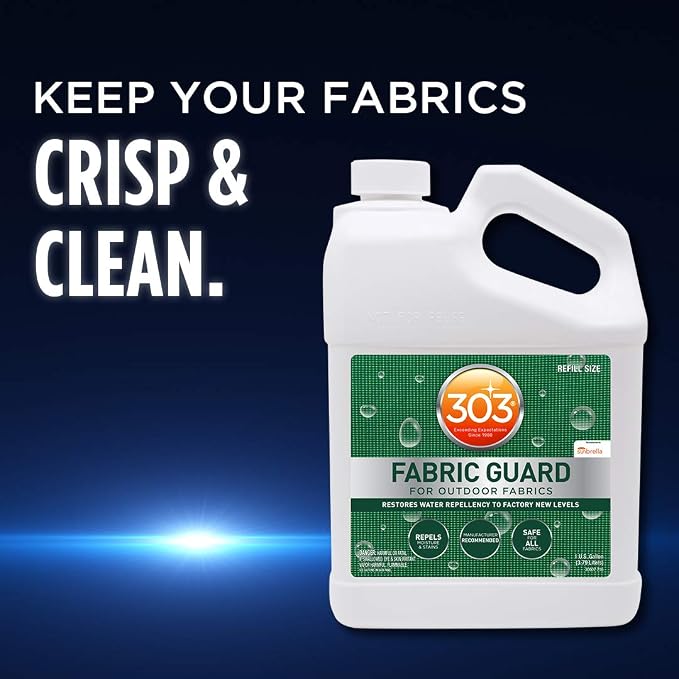 303 Fabric Guard Water Repellent for Outdoor Fabrics, 1 Gallon 4-Pack | Restores water and stain resistance on outdoor fabric, canvas, cushions, and upholstery.