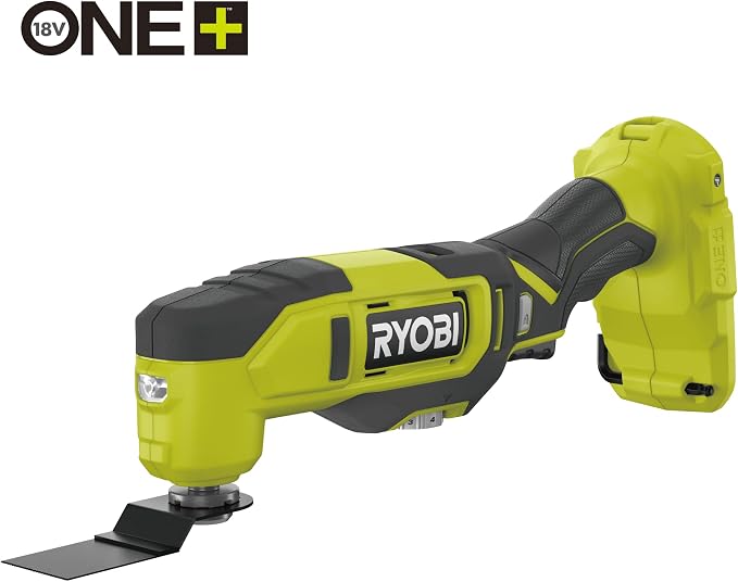 RYOBI RMT18-0 18V ONE+ Cordless Multi-Tool (Bare Tool), Hyper Green | RMT18-0, Hyper Green, tool-free blade change, variable speed, cutting and sanding