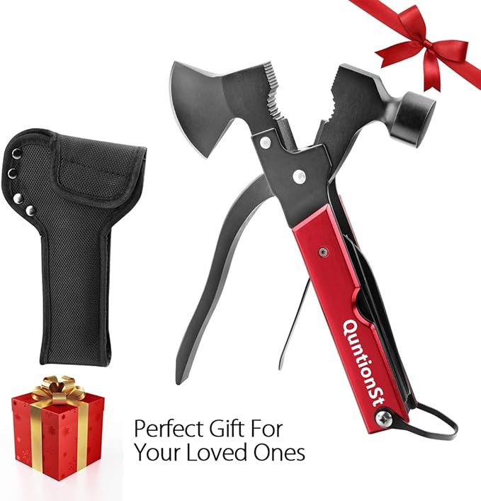 Multitool Camping Gear, Stocking Stuffers for Men, Multi Tool with Axe Hammer Knife, White Elephant Gifts Camping Accessories, Christmas Birthday Gifts for Men Dad Husband Him,Cool Tool Gifts Ideas
