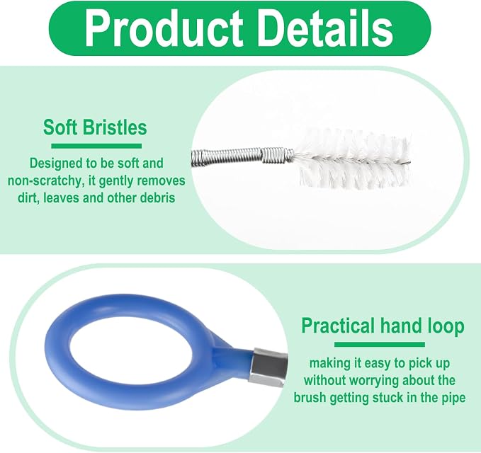 Auto Sunroof Drain Cleaning Tool, 120 Inch Flexible Tube Cleaning Brush with Pipe Cleaning Brush, Injector Hose, and Injector Soft Drain Brush, Car Sunroof Cleaner for Drains, Sewers, Windshields