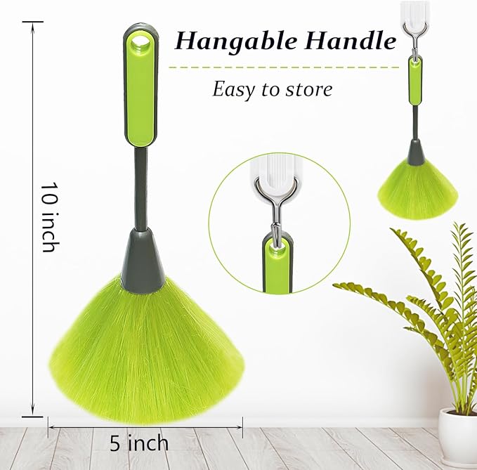 4 Pack 10" Small Microfiber Duster, Delicate Fluffy Microfiber Feather Duster, Suitable for Light Daily Household Dusting, Perfect for Cleaning Desk, Computer Screen, TV Screen, Books, Photo Frames