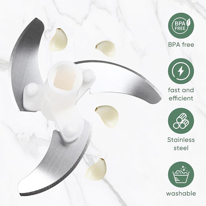 LGURT Garlic Chopper with Container, Manual Food Chopper Pull-String, Vegetable Onion Mincer, Hand Food Processor, Kitchen Cutter for Chili Ginger Herb Seasoning, Green 500ml