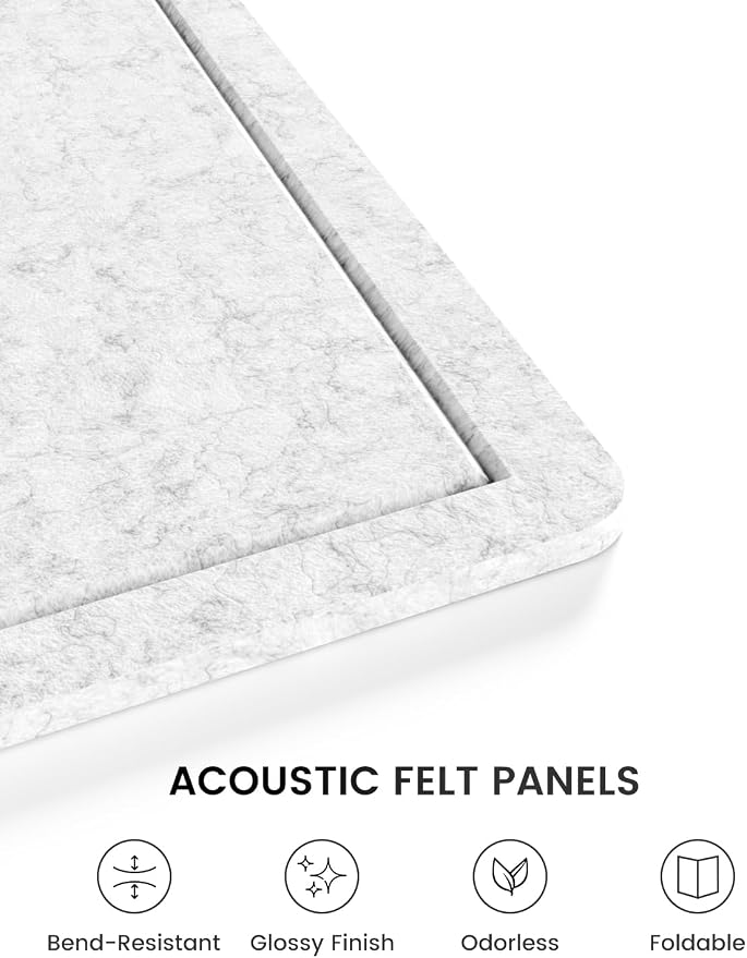 Fluxynara 35.4" x 23.6" Bulletin Board, Light Gray | Cork Board Alternative with 12 Removable Adhesive Tabs, Foldable Felt Pin Board for Home, Office, Classroom & Dorm