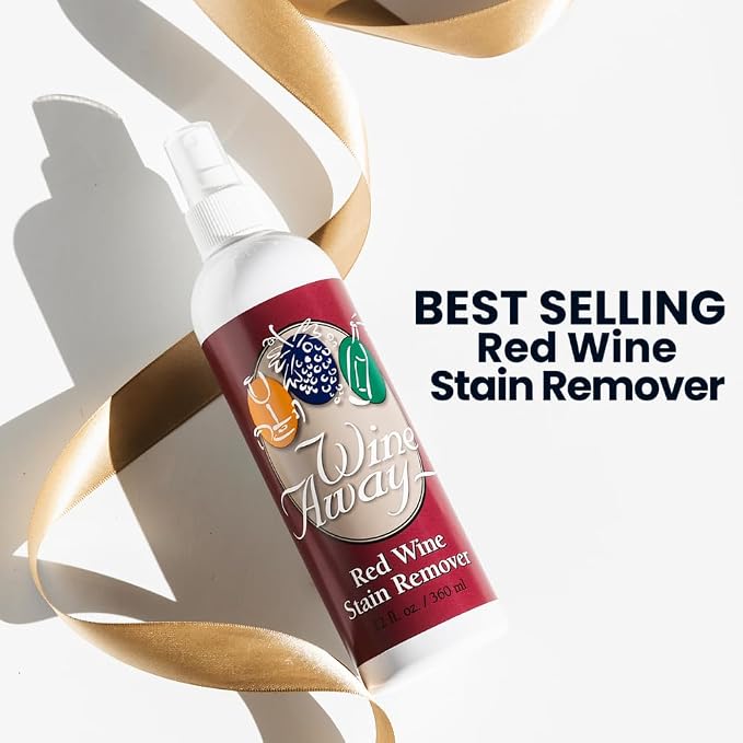 Wine Away Red Wine Stain Remover - Perfect Fabric Upholstery and Carpet Cleaner Spray Solution - Removes Wine Spots - Wine Out - Spray and Wash Laundry to Vanish Stain - 12 Ounce, Set of 3