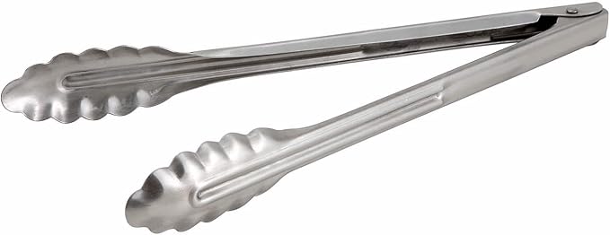 Winco Stainless Steel, Coiled Spring Utility Tong Heavyweight, Medium, 12-Inch (Pack of 2)
